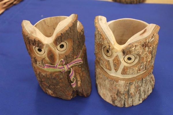 来吉部落 樟木守护神系系列 猫头鹰笔筒